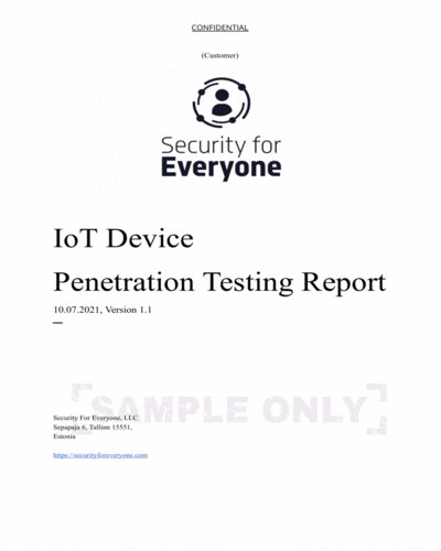 iot sample pentest report