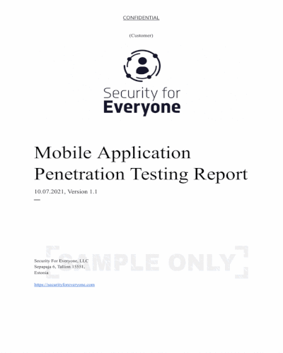 mobile application pentest sample report