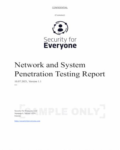 sample network pentest report