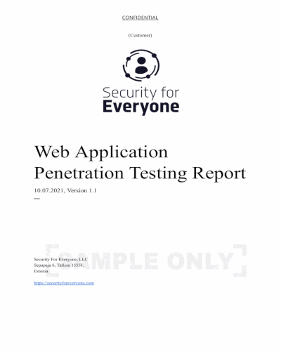 web application sample pentest report